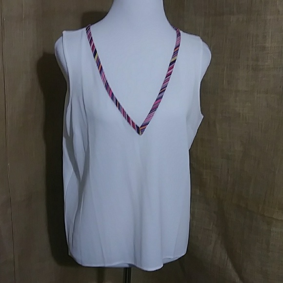 Mark. Avon Tank Deep Low Cut Top XL 14-16 White NWOT RED BANNER - Picture 2 of 9